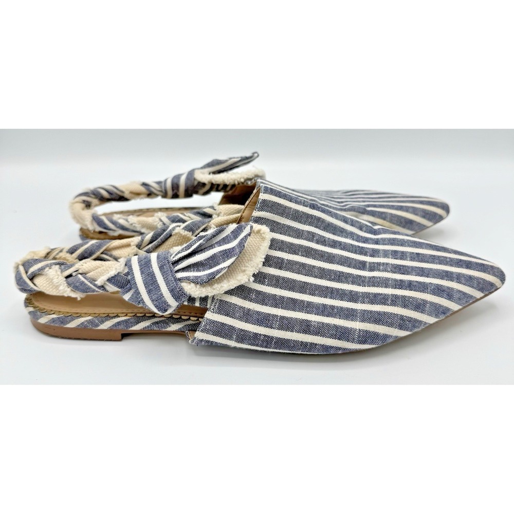 Sam Edelman Rivers Mule Flats Blue Stripe Pointed Toe Womens Size 9 - Picture 4 of 9